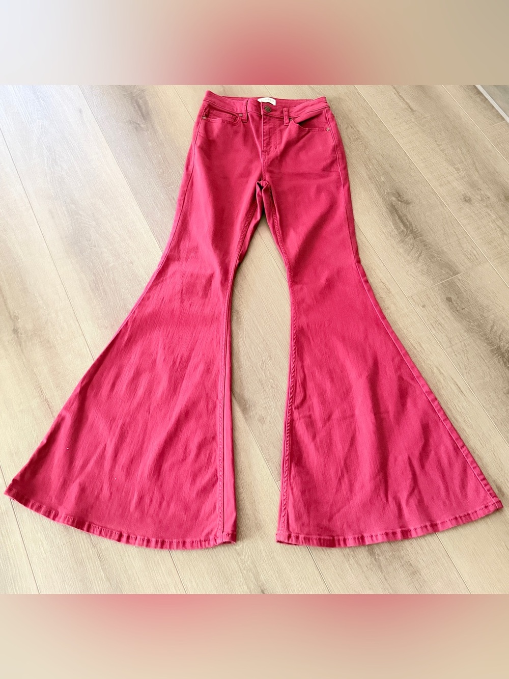 Shyanne Country Wear Women 26x33 Bell Bottoms Flare Jeans Burgundy Rodeo Western